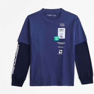 Abercrombie Kids Long Sleeve Tee - Navy Blue
